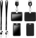 4Pack Badge Holders with Retractable 2Pcs Round &Oval Reels&Lanyards by happyhbt