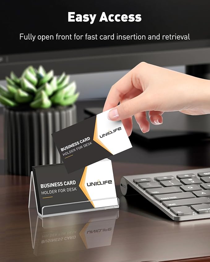 Uniclife 8 Pack Acrylic Business Card Holder - Image 6