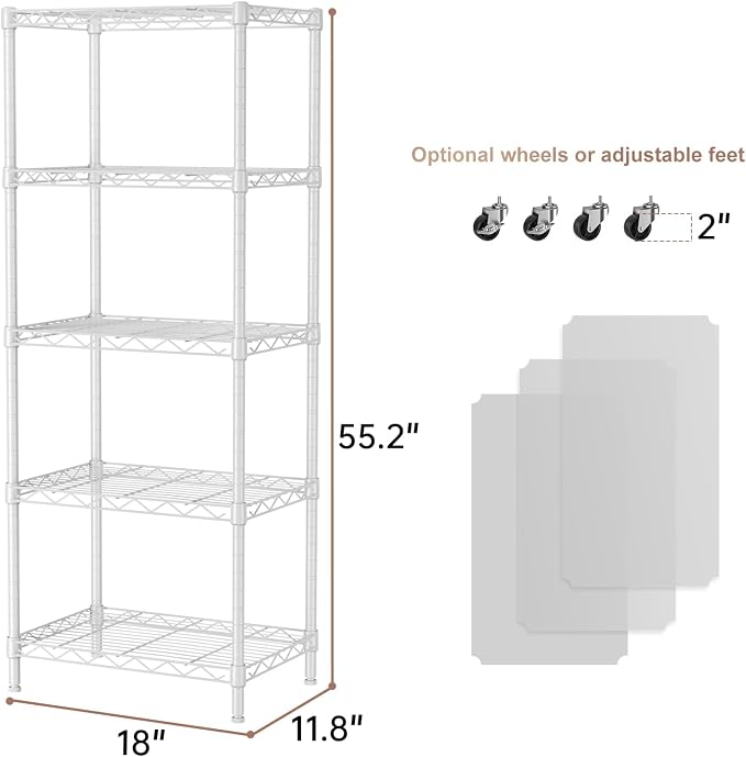 SINGAYE 5 Small Wire Shelves Kitchen Pantry Close Home Organizers and Storage - Image 3