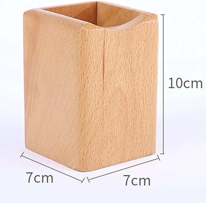 Wooden Pen Holder for Desk, 2 Pack Natural Wood Pencil Cup Holder – Office Desk - Image 3