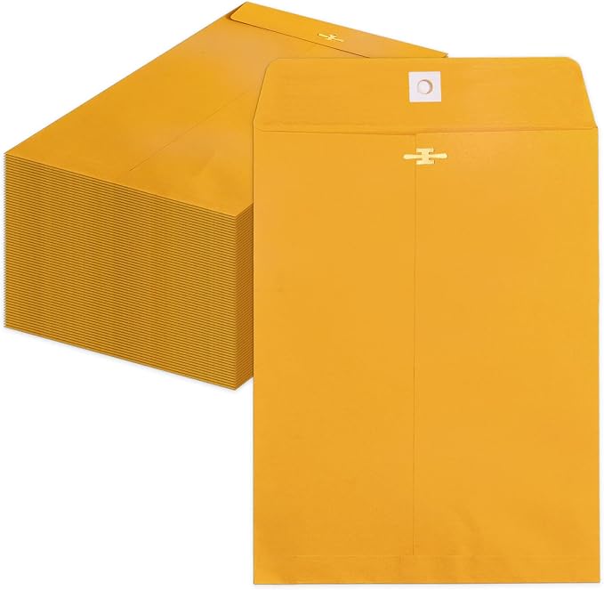 Clasp Envelopes 10x13, 100 Pack Goefun Brown Yellow Manilla Envelopes by Goefun