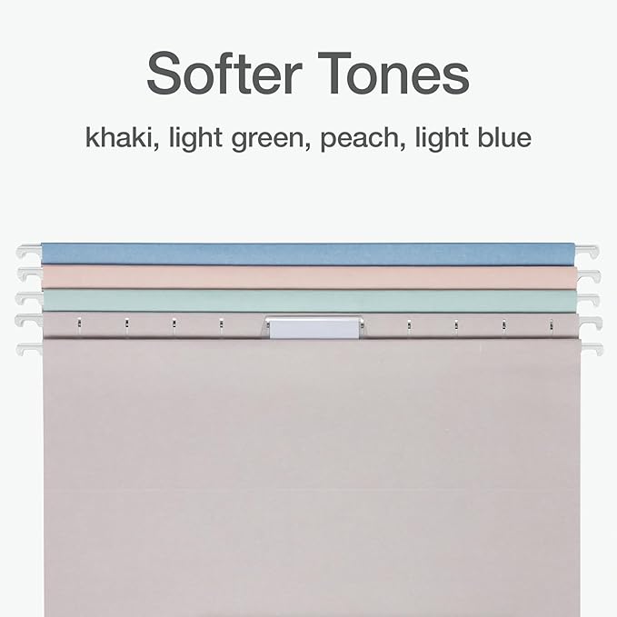 Pendaflex Hanging File Folders, 25 Pack, Letter Size, Light Blue, Light Green - Image 3