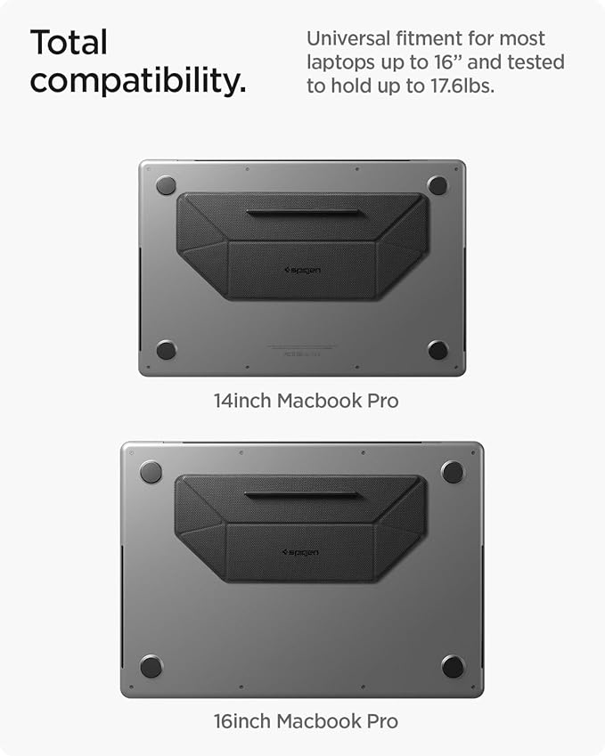 Spigen Slim Fold Adhesive Laptop Stand Foldable Portable Dual Ergonomic Angle - Image 2