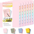 Sooez 8 Tabs Long-Lasting Plastic Write & Erase Large Tabs Dividers by Sooez