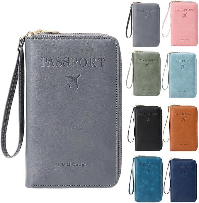 RFID Passport Holder for Wallet, RFID Blocking Document Organizer Clutch Bag by ANYSENTHome