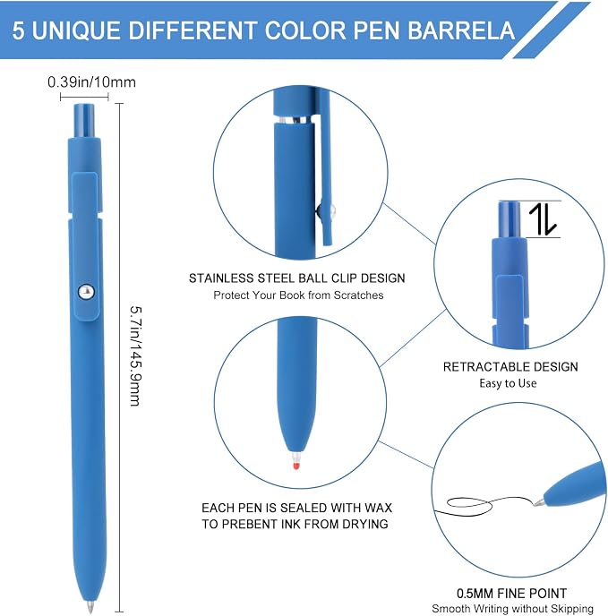 FIOVER High-End Vintage Gel Pens, Smooth Writing Retractable Pens - Image 3
