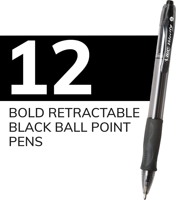 BIC Glide Bold Black Ballpoint Pens, Bold Point, School Supplies - Image 3