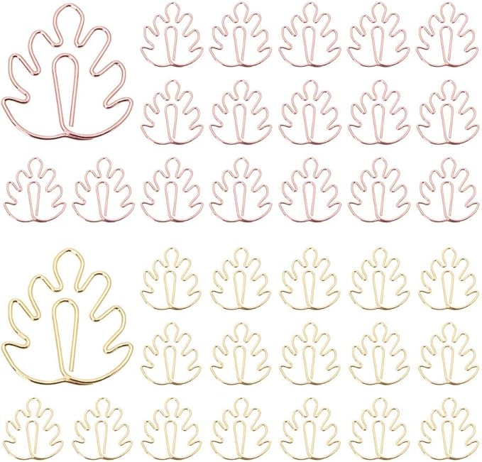 OWLFAVO 36pcs Monstera Shape Paper Clips by OWLFAVO