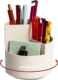 Desk Pencil Pen Holder, 3 Slots 360-Degree Spinning Organizers, Desktop Storage by EDENMS