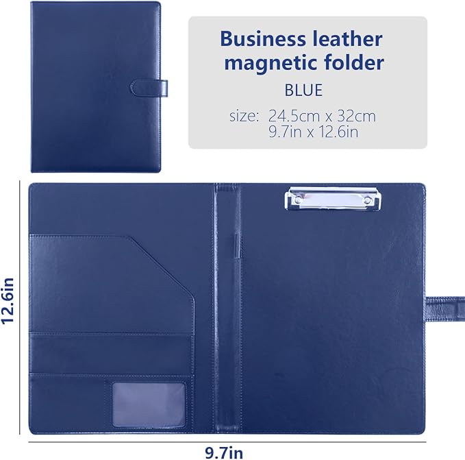 Faux Leather Portfolio with Clipboard – A4/Letter Size Legal Pad Holder - Image 2