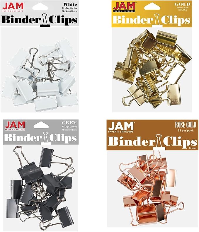 JAM PAPER Colorful Binder Clips Assortment by JAMPaper