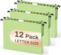 Green Hanging File Folders, 12 Pack Green Hanging File Folder Letter Size by PNETTCO
