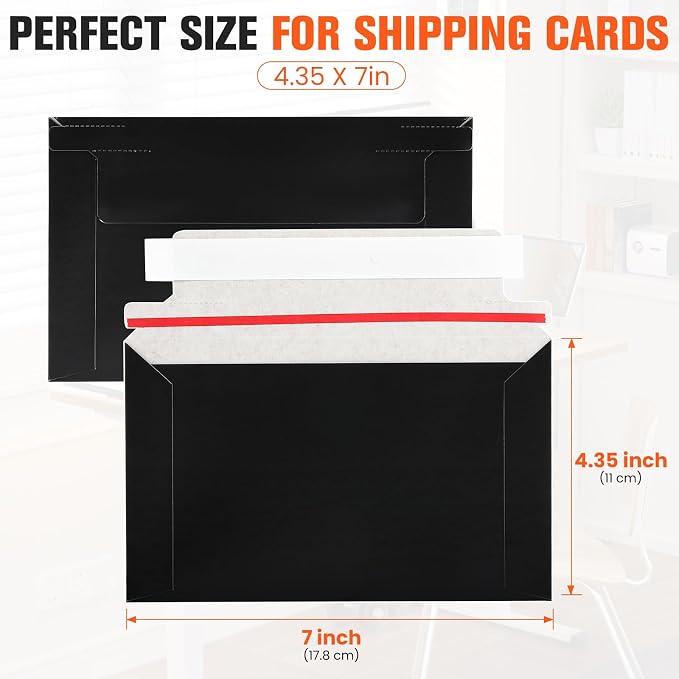 240 Pack Black Rigid Mailers, Perfect Size Shipping Envelopes - Image 2