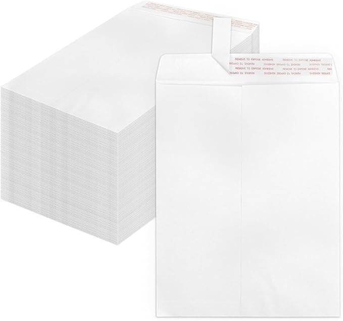 250 Pack 10x13 Manilla Envelopes Self Seal, Goefun Large White Envelopes by Goefun