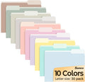 SUNEE File Folders, 30 Pack Manilla Folders 8.5 x 11, 10 Colors Folder Office by SUNEE
