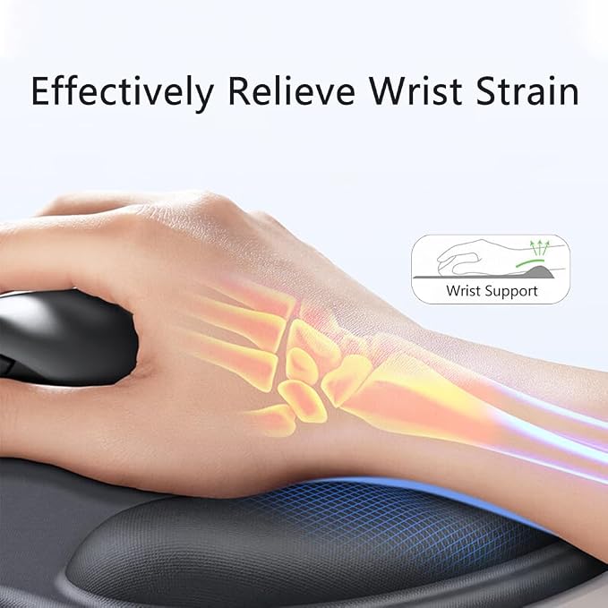 Ergonomic Mouse Pad with Wrist Rest, Gel Wrist Support Mousepad, Pain Relief - Image 2