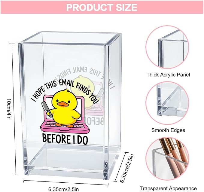 I Hope This Email Finds You Before I Do Acrylic Cosmetic Pencil Pen Holder Cup - Image 2