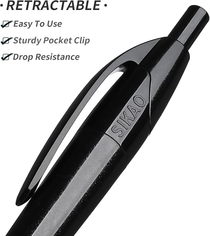 Black Pens Bulk, 60 Pack Gripped Slimster Ballpoint Pens | Black Ink 1.0mm - Image 4