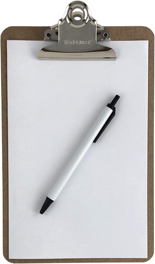 Trade Quest Memo Size 6'' x 9'' Clipboards Standard Clip Hardboard - Image 3
