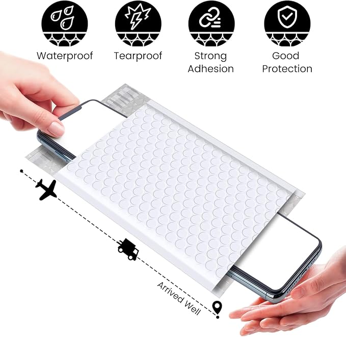 Fuxury Bubble Mailers 4x8" 800Pcs Bulk, Waterproof Padded Envelopes Usable Size - Image 6