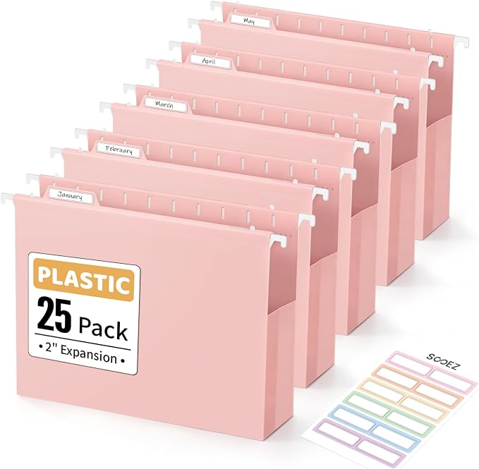 Sooez Extra Capacity Plastic Hanging File Folders, File Organizer by Sooez
