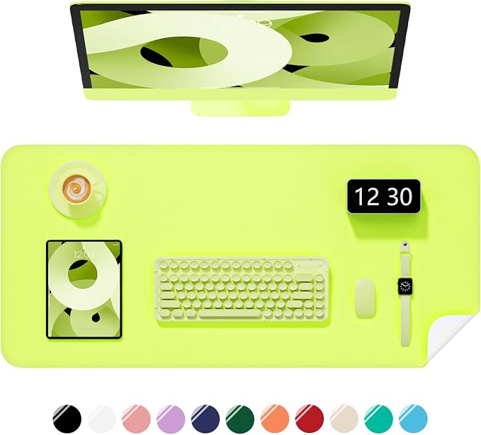 Desk Pad, 23.6" x 13.8" PU Leather Non-Slip Desk Mat Large Mouse Pad by Niniubye
