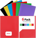 Plastic Folders with Pockets, 6 Rainbow Colors, 2 Pocket, Letter Size | 8.5x11 by ROBBZY