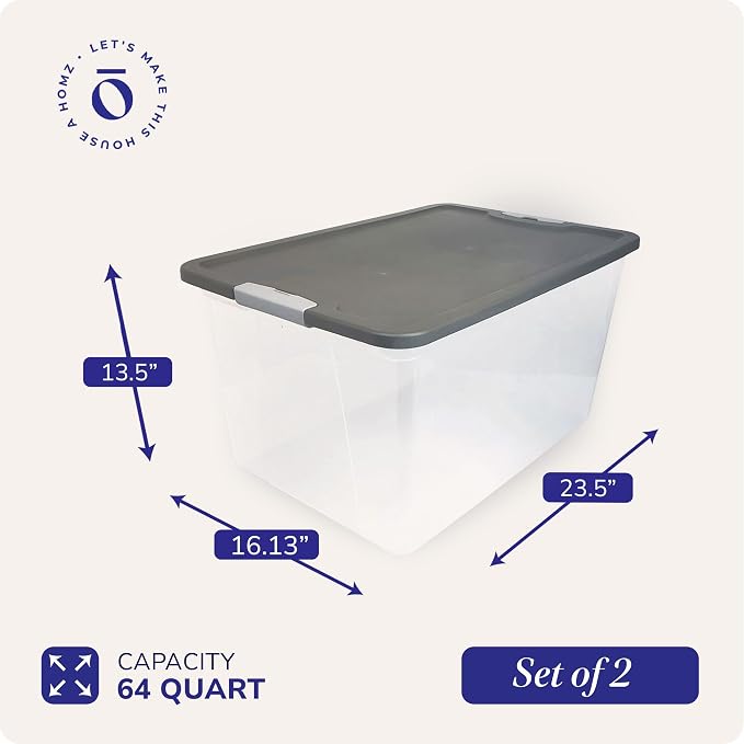 HOMZ 4-Pack Secure Latch, 64 Quart, and Office Organization - Image 5