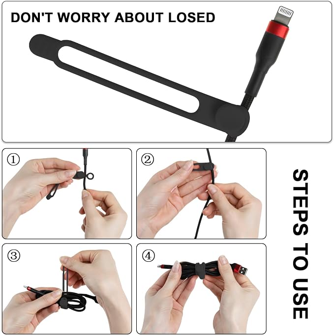 16Pcs Silicone Cable Ties Cord Organizer - Image 3