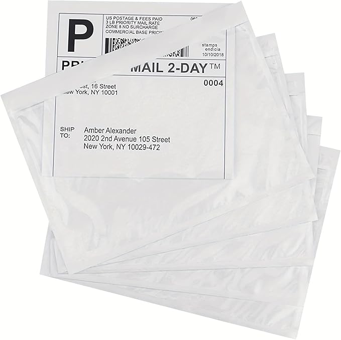 Coopaty 6" x 9" Adhesive Packing List Envelopes Clear Plastic Mailing Shipping - Image 4