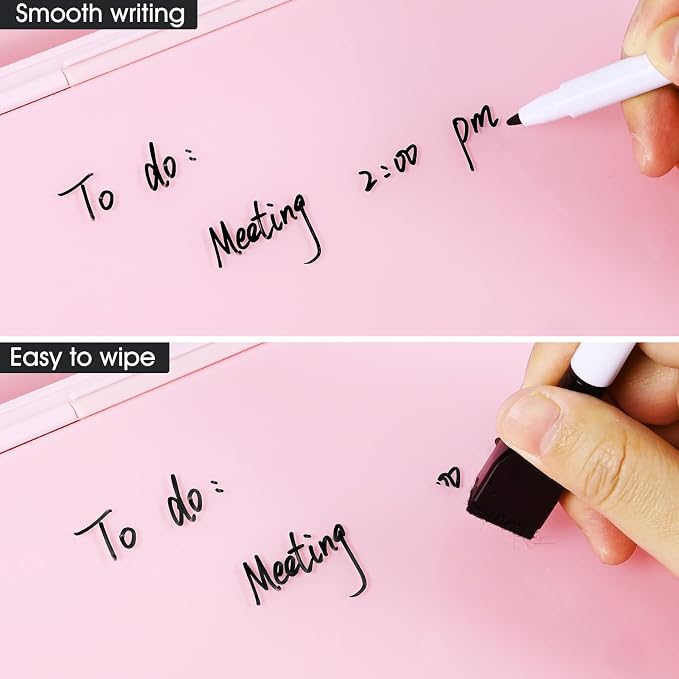 Varhomax Glass Desk Whiteboard Pink - Image 5