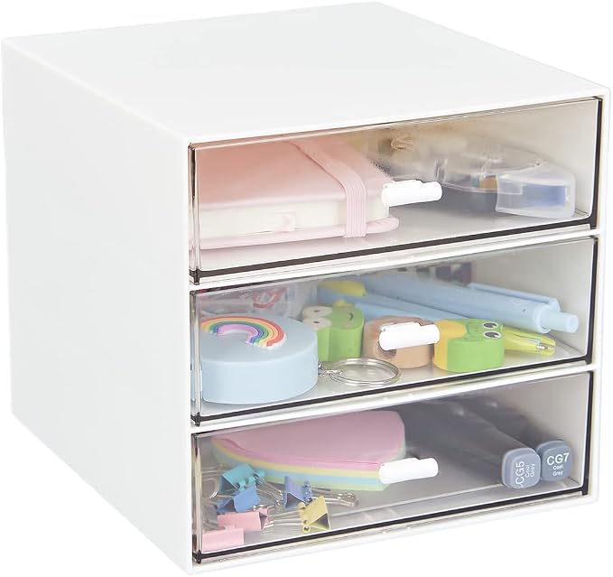 Desk Organizer with 3 Drawers, Desktop Organization by LETURE