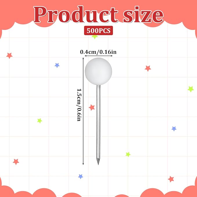 500 PCS Small Colored Push Pins - Image 2