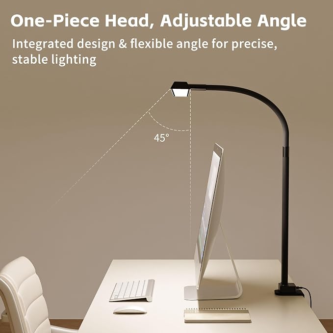 Architect Desk Lamp with Clamp, Eye-Caring Clip on Desk Lights - Image 4