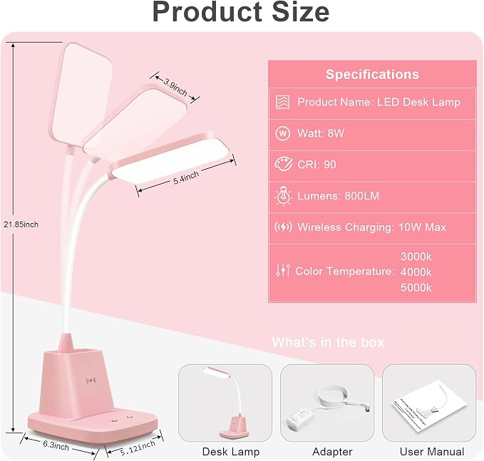 Pink Desk Lamp, Small Desk Lamp - Image 6