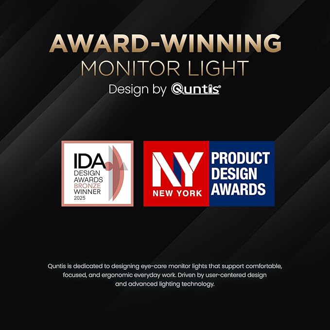 Quntis Monitor Light Bar Pro White, Eye-Care No Glare USB Computer Lamp - Image 9