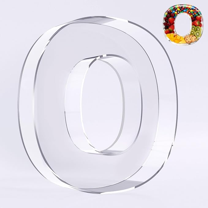 Ledido 10’’ Acrylic Letter Charcuterie Board Box, Reusable Fillable Serving Tray by Ledido