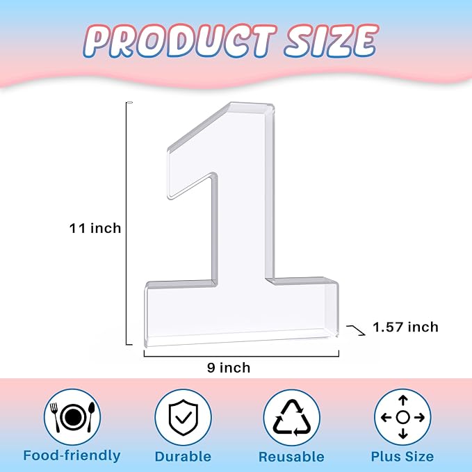11" Acrylic Number Charcuterie Box, Reusable Fillable Alphabet Number Shaped - Image 2