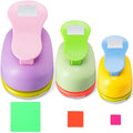 Chengu 3 Pack Square Craft Hole Punch 2, 1 and 5/8 Inch Punch Paper Punchers by CHENGU
