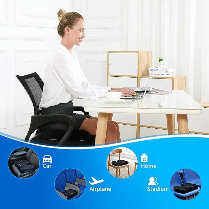 SAIREIDER Office Chair Cushion, Car Seat Cushion, Memory Foam Coccyx Cushion - Image 5