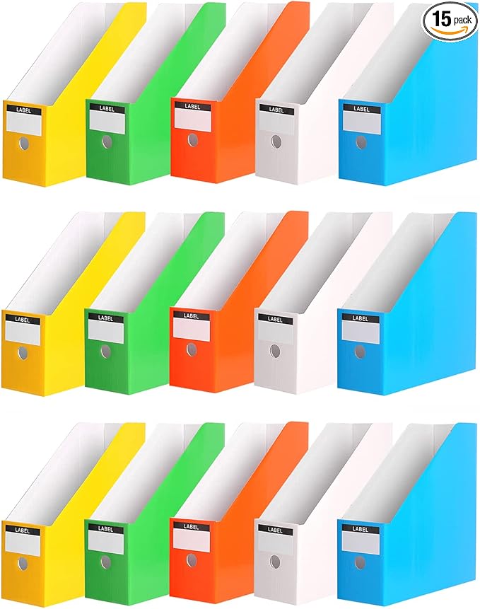 Foldable Desk File Holder Organizer Sturdy Cardboard Magazine Storage Box by Fiyerna