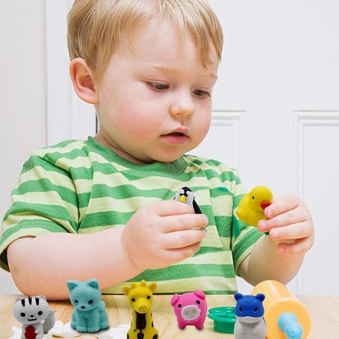 Cllayees 72 Pcs Assorted Animal Pencil Erasers Desk Pets, Bulk Mini Pencil - Image 3