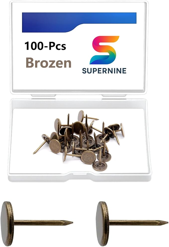 100pcs Industrial Hardware Thumb Tacks, 7/16 Inch Heavy Duty Flat Head Push Pins by Supernine