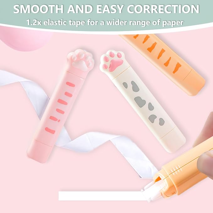 2 in 1 Correction Tape and Double Sided Tape Roller, Cute Quick Dry Japan White - Image 3