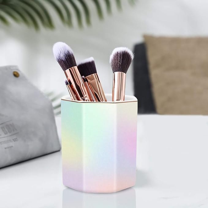 Pen Holder for Desk, Pencil Cup Holder Desktop Stationery Makeup Brush - Image 7
