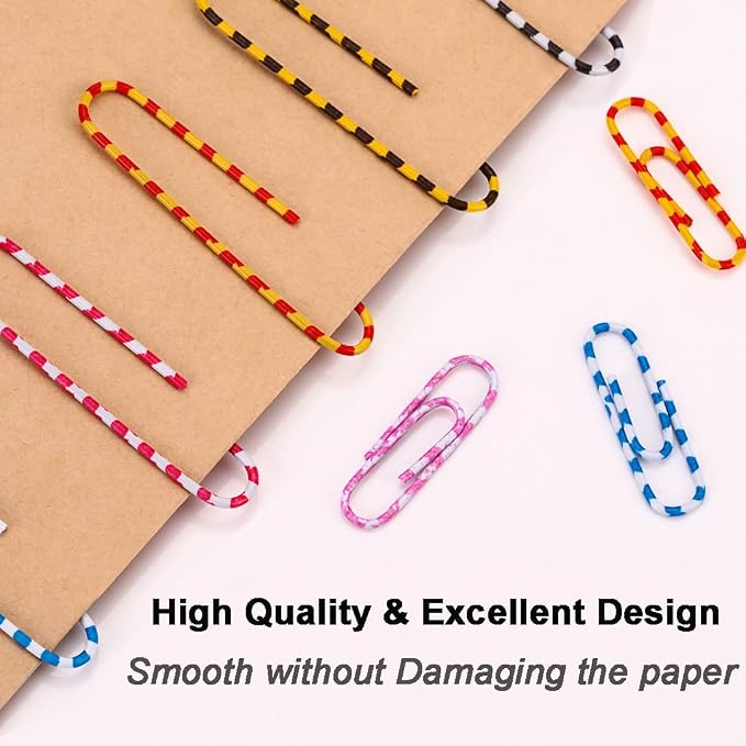 Vinaco Paper Clips Color Stripe, Durable and Rustproof, Vinyl Coated Paperclips - Image 6