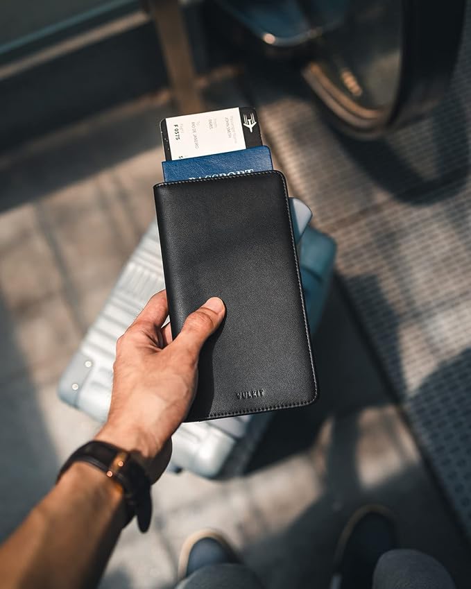 VULKIT Passport Holder Wallet RFID Blocking Travel Wallet - Image 6