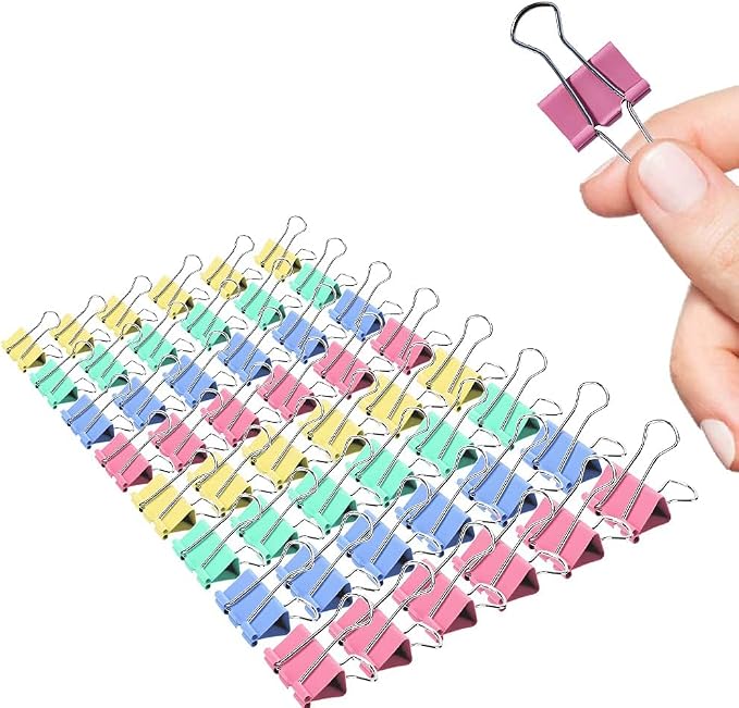 Small Binder Clips, 80 Pack, 3/4 Inch, 0.75 Inch, Standard 19mm, Mulitcolor - Image 7