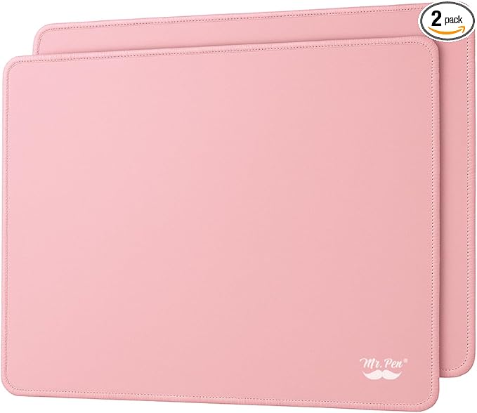 Mr. Pen- Mouse Pad with Anti-Fray Stitched Edges, 12.5"x 10.5", 2 Pack | Pink by MrPen