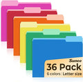 SUNEE File Folders, 36 Pack Manilla Folders 8.5 x 11, Colored File Folders Home by SUNEE